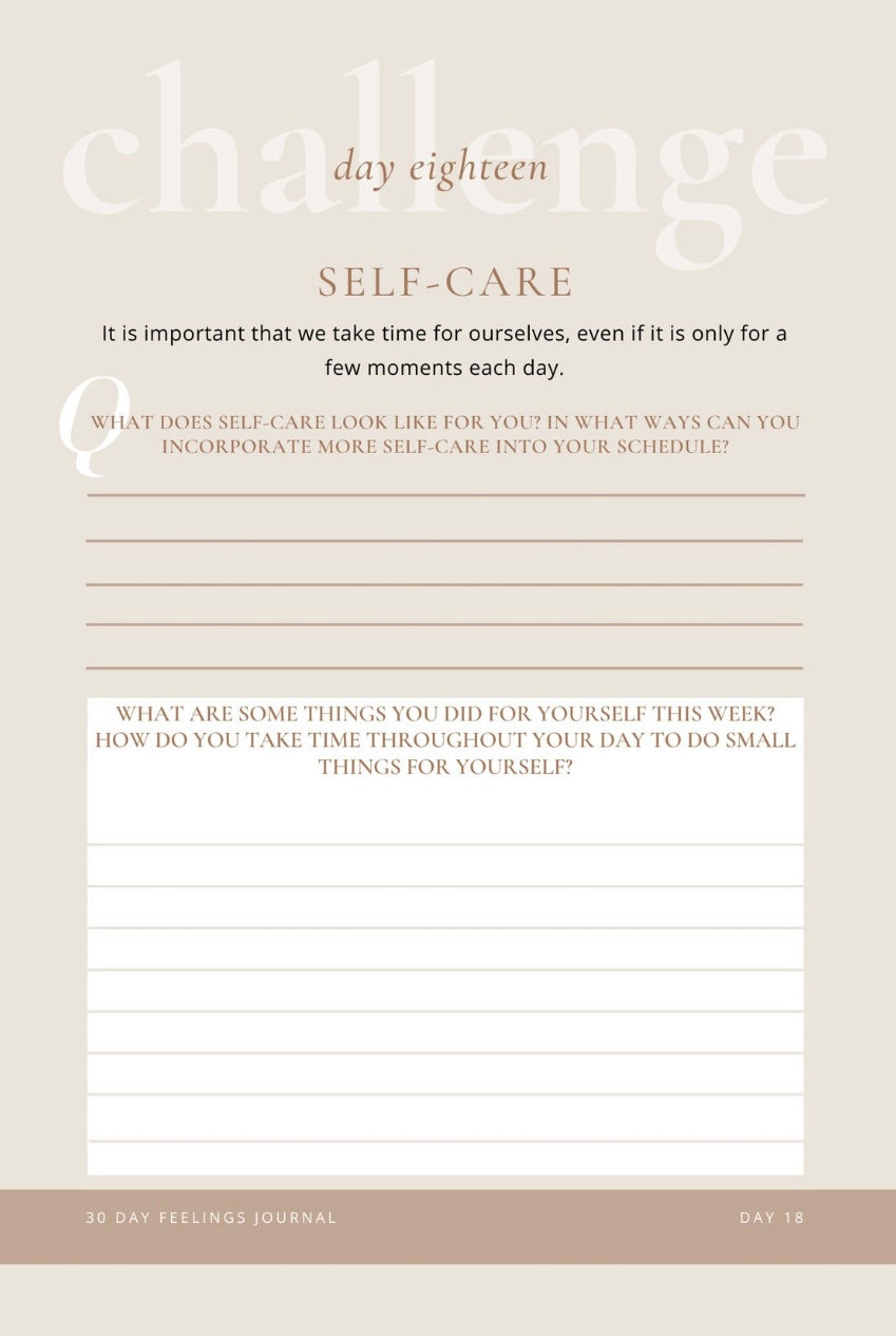 Mental Health 30 Day Feelings Journal